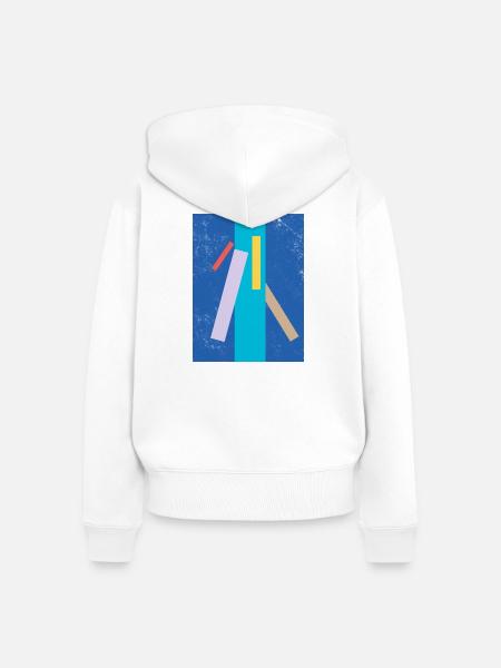 Abstraktes Farben- und Linienmuster - Frauen Premium Bio Zip Hoodie - Weiß