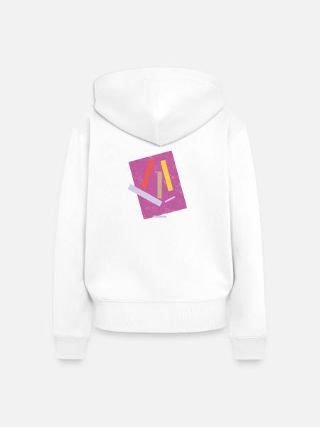 Abstrakte Farbige Linien Komposition - Frauen Premium Bio Zip Hoodie - Weiß