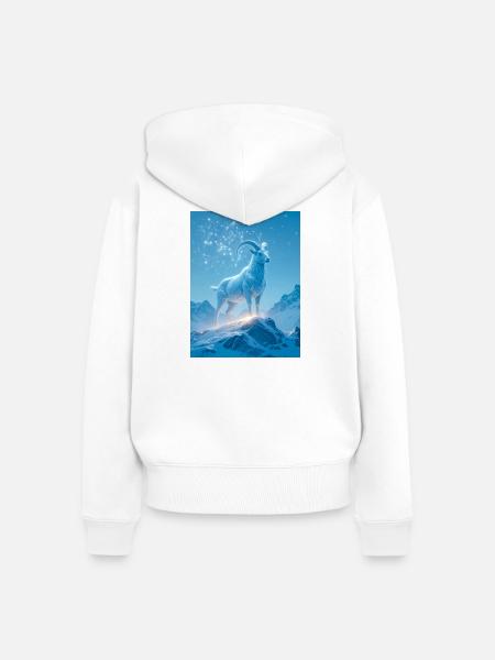 Uralter kosmischer Wächter steigt auf - Frauen Premium Bio Zip Hoodie - Weiß