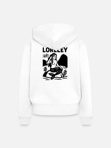 loreley - Frauen Premium Bio Zip Hoodie - Weiß