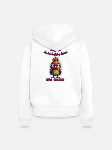 Adler & Hühner - Frauen Premium Bio Zip Hoodie - Weiß