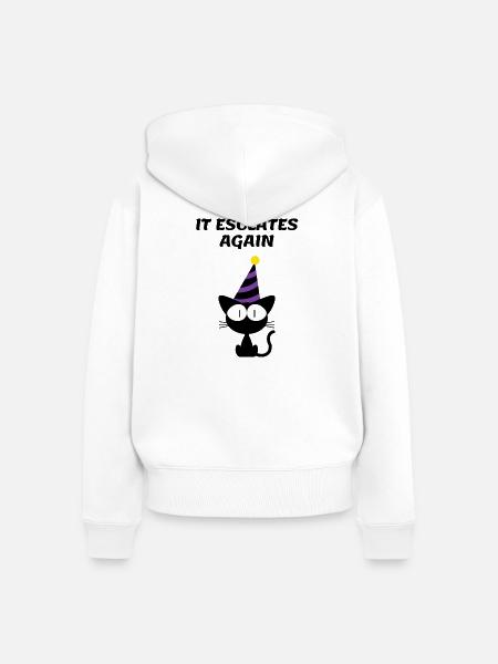 cat - Frauen Premium Bio Zip Hoodie - Weiß