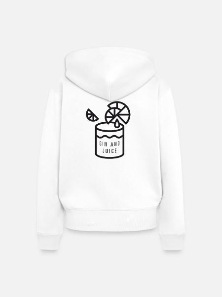 Gin und Saft - Frauen Premium Bio Zip Hoodie - Weiß