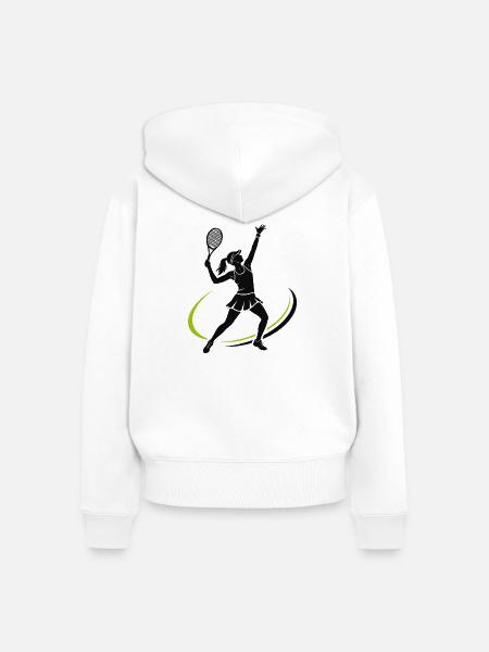 Tennis Mädchen - Frauen Premium Bio Zip Hoodie - Weiß