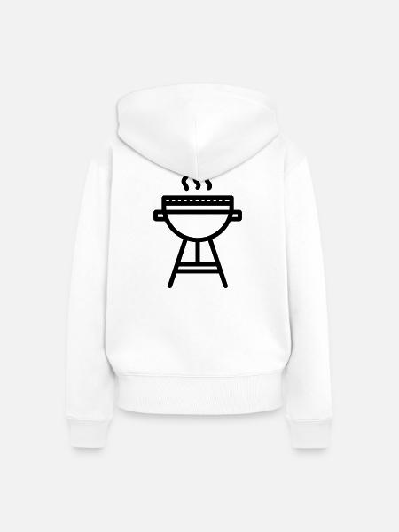 Grillen - Frauen Premium Bio Zip Hoodie - Weiß