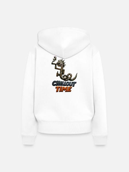 Rusty Snake Chillout-Zeit - Frauen Premium Bio Zip Hoodie - Weiß