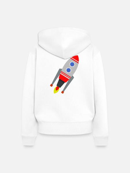 Rakete - Frauen Premium Bio Zip Hoodie - Weiß