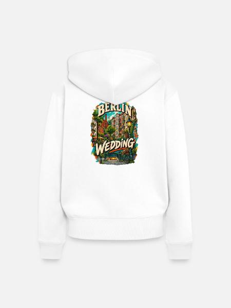 Berlin Wedding – Urbanes Kiez Design - Frauen Premium Bio Zip Hoodie - Weiß