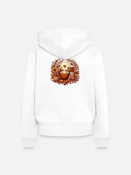 Kaffee-Liebhaber - Frauen Premium Bio Zip Hoodie - Weiß