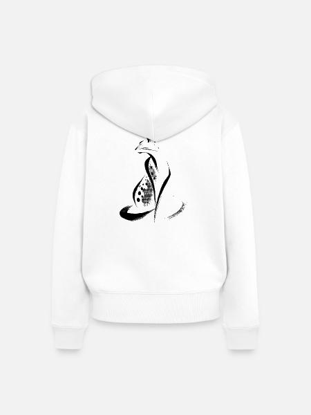 Abstrakter Cheetah - Frauen Premium Bio Zip Hoodie - Weiß