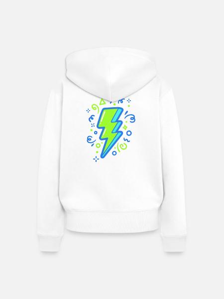 Energiestrahl mit Neonfarben - Frauen Premium Bio Zip Hoodie - Weiß