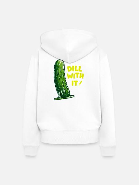Dill Rebel Pickle DAZU - Frauen Premium Bio Zip Hoodie - Weiß