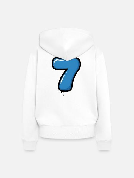 Blauer Ballon Die Sieben - Frauen Premium Bio Zip Hoodie - Weiß