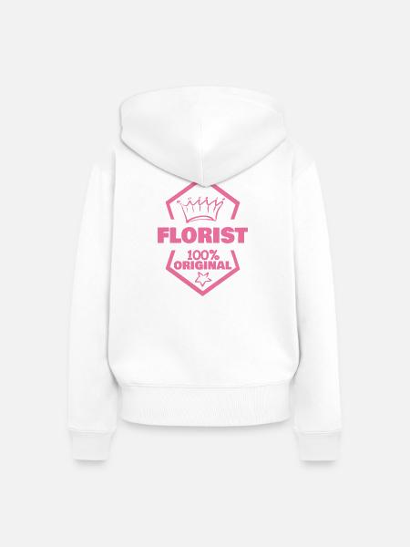 Arbeit Florist - Frauen Premium Bio Zip Hoodie - Weiß