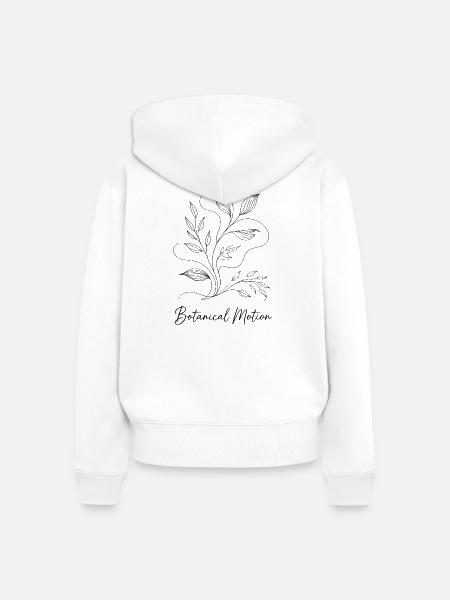 Botanical Motion – Bewegung der Natur - Frauen Premium Bio Zip Hoodie - Weiß