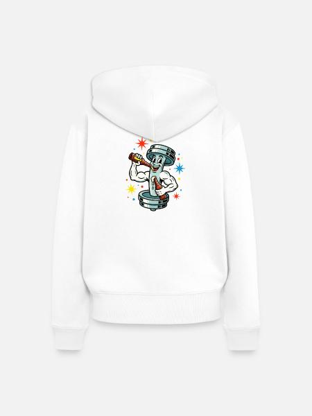 Train hard party harder. - Frauen Premium Bio Zip Hoodie - Weiß