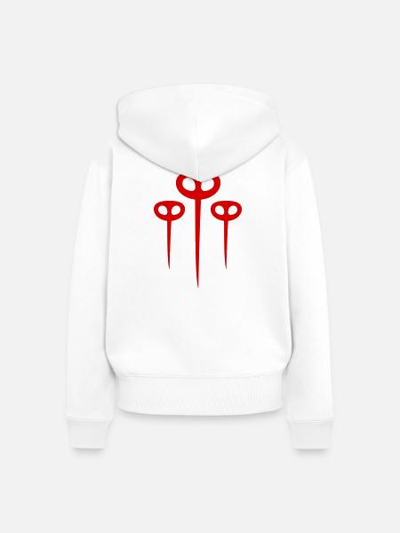 Roter Moskito Schwarm - Frauen Premium Bio Zip Hoodie - Weiß