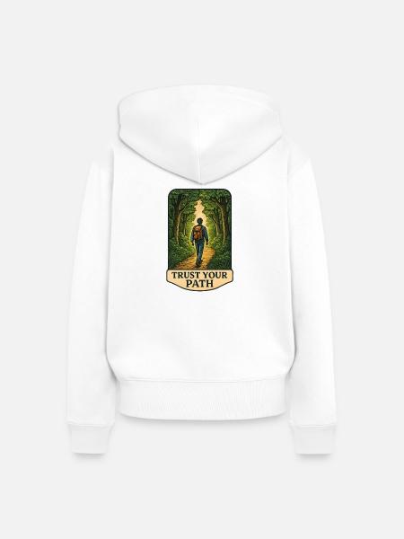 Pfadvertrauen im Wald - Frauen Premium Bio Zip Hoodie - Weiß
