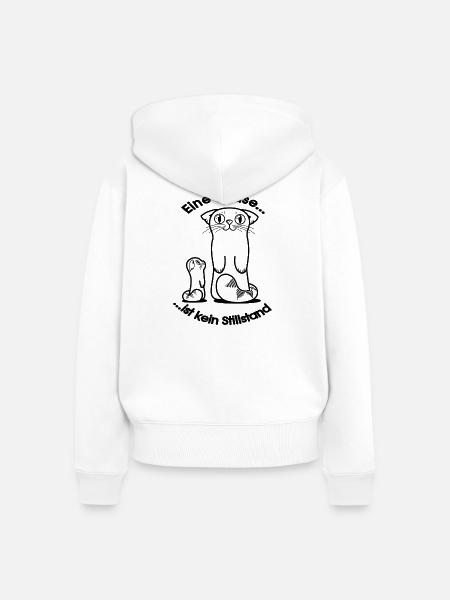 Katzen-Lineart - Frauen Premium Bio Zip Hoodie - Weiß