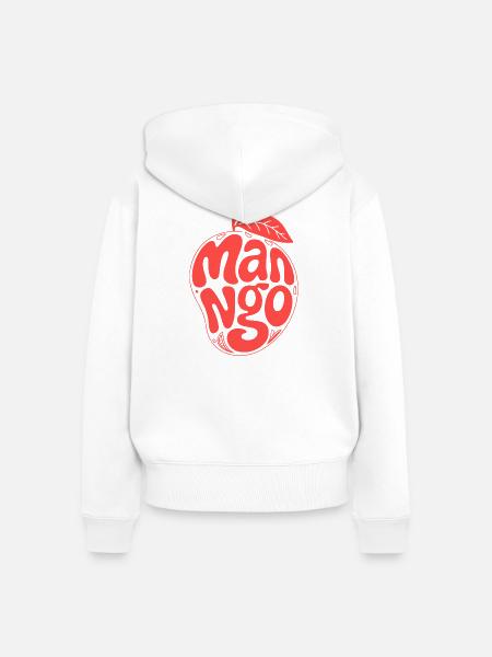 Groovy Mango Fruit Typografie - Frauen Premium Bio Zip Hoodie - Weiß