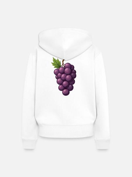 Trauben - Frauen Premium Bio Zip Hoodie - Weiß