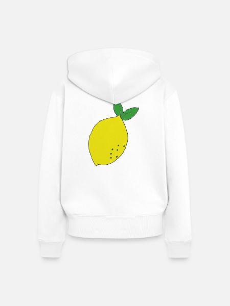 Zitrone Leuchtendes Muster - Frauen Premium Bio Zip Hoodie - Weiß