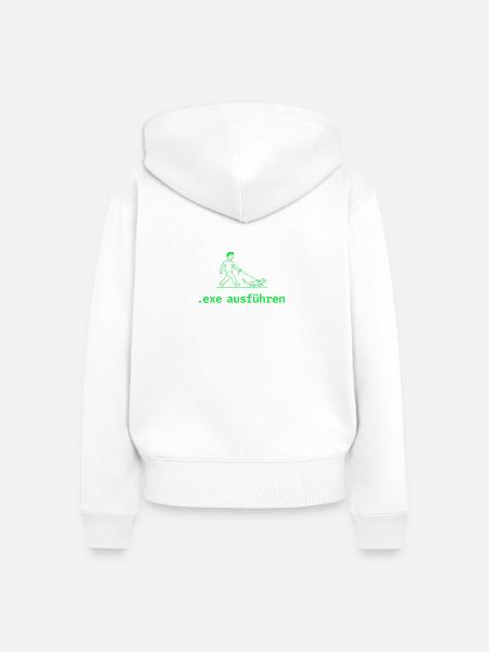 exe ausführen grün - Frauen Premium Bio Zip Hoodie - Weiß