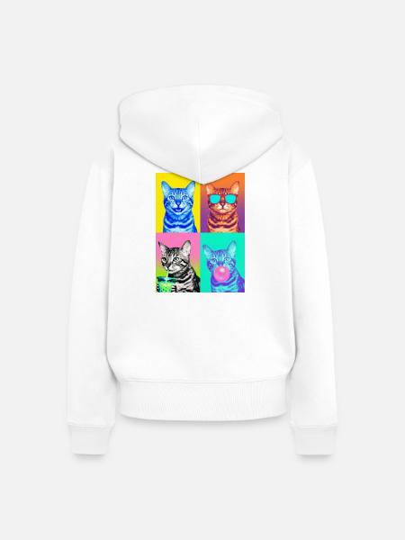 Katzen Bengal Katze - Frauen Premium Bio Zip Hoodie - Weiß