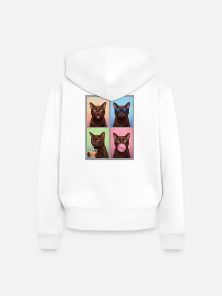 Katzen Havana Katze - Frauen Premium Bio Zip Hoodie - Weiß