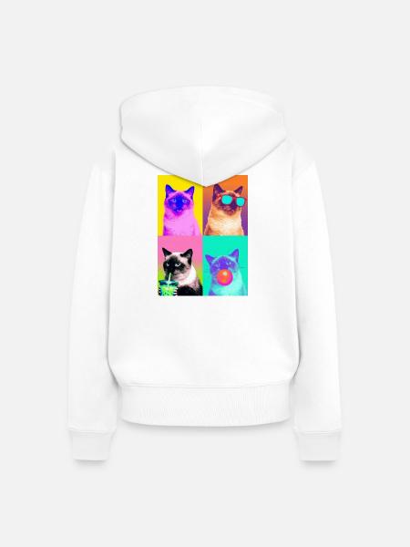 Katzen Himalaya Katze - Frauen Premium Bio Zip Hoodie - Weiß