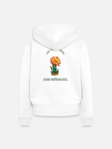 Ich blüh später - Frauen Premium Bio Zip Hoodie - Weiß