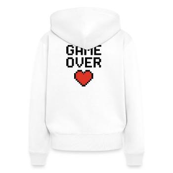 Pixel Heart Game Lover Design - Frauen Premium Bio Zip Hoodie - Weiß - Hinten - AI Model Female 172 light (172cm)