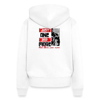 Noch eine Wiederholung - Frauen Premium Bio Zip Hoodie - Weiß - Hinten - AI Model Female 172 light (172cm)