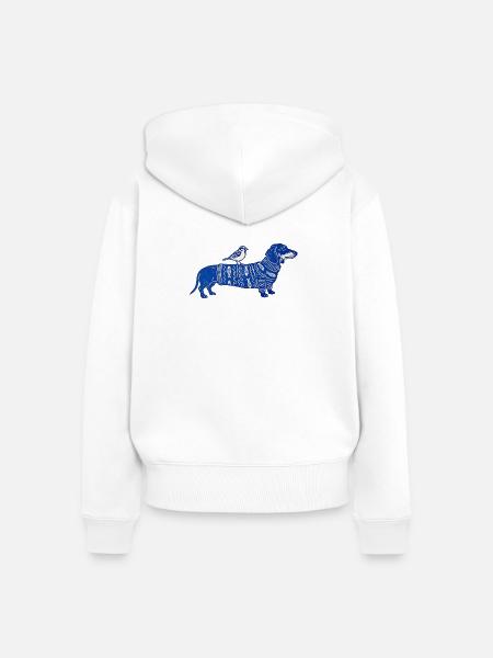 Dackel Liebe - Frauen Premium Bio Zip Hoodie - Weiß