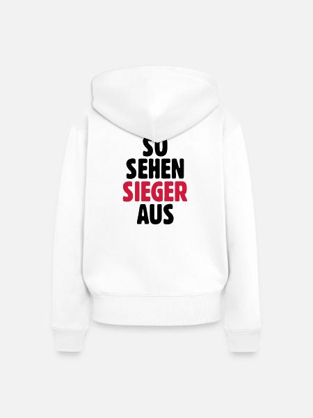 So sehen Sieger aus - Frauen Premium Bio Zip Hoodie - Weiß