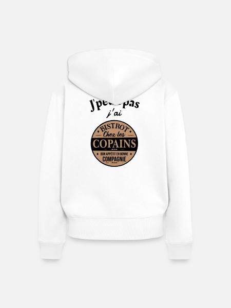 Ich kann nicht Bistrot - Frauen Premium Bio Zip Hoodie - Weiß