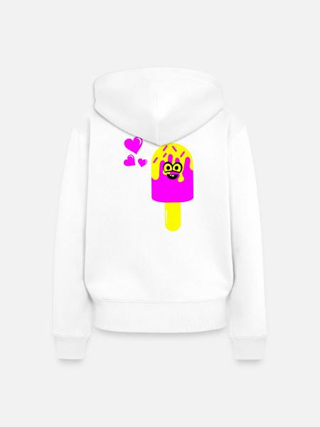 Eis Eiscreme - Frauen Premium Bio Zip Hoodie - Weiß