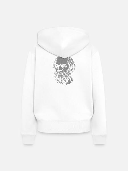 Nichts wissen Sokrates - Frauen Premium Bio Zip Hoodie - Weiß