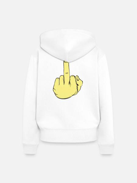 Stinkefinger Illustration - Frauen Premium Bio Zip Hoodie - Weiß