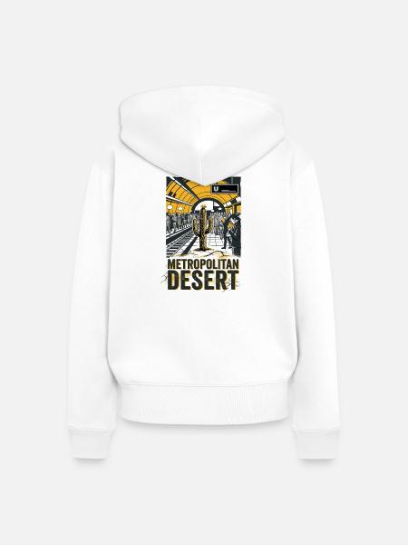 Metropolitan Desert - Frauen Premium Bio Zip Hoodie - Weiß