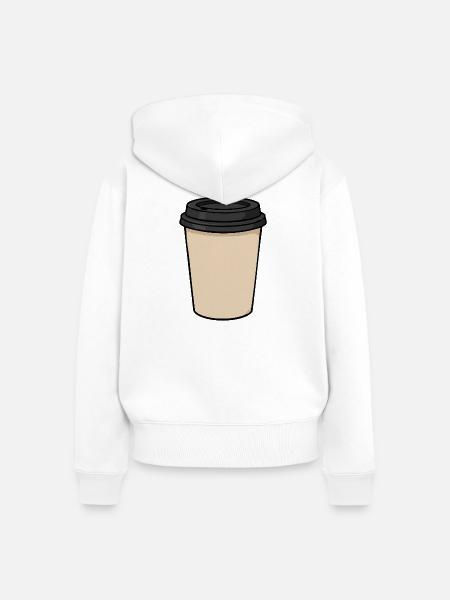 Leeres Takeaway-Kaffeetassen-Aufkleberdesign - Frauen Premium Bio Zip Hoodie - Weiß