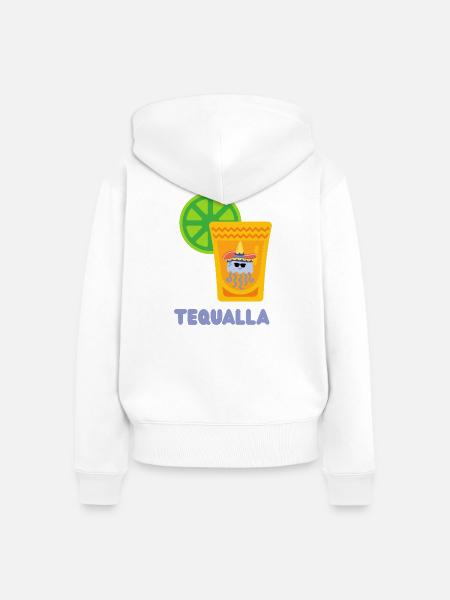 TEQUALLA - Frauen Premium Bio Zip Hoodie - Weiß