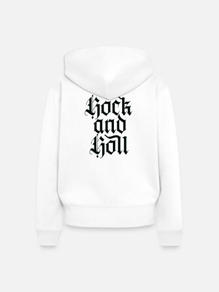 Gothic Rock and Roll - Frauen Premium Bio Zip Hoodie - Weiß