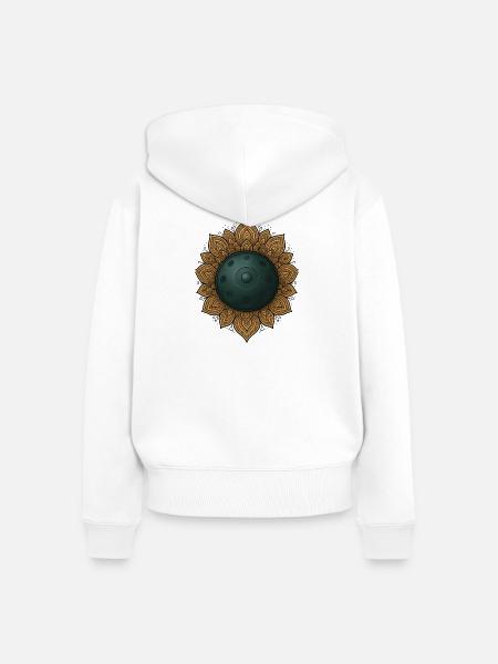 Handpan Mandala Klangmeditation Achtsamkeit - Frauen Premium Bio Zip Hoodie - Weiß