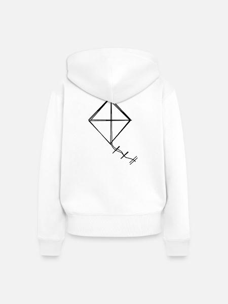 Herbstdrachen handgezeichnet - Frauen Premium Bio Zip Hoodie - Weiß