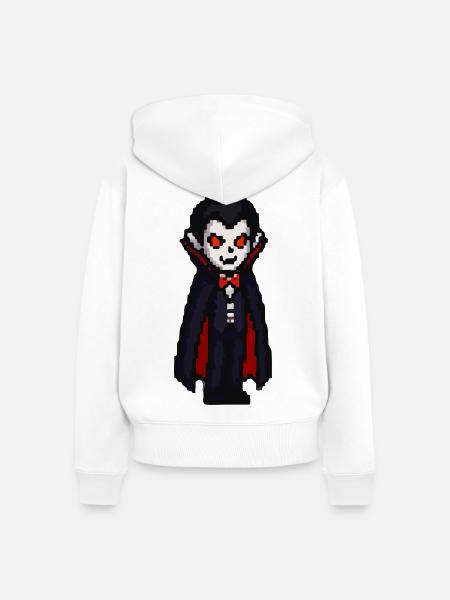 Vampirischer Cartoon Look mit Cape - Frauen Premium Bio Zip Hoodie - Weiß