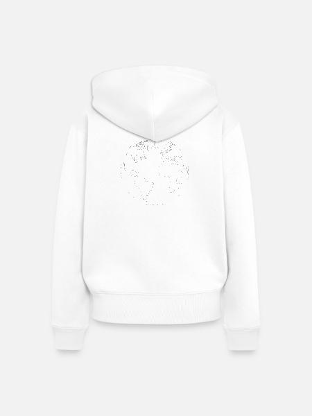 Weltkarte - Frauen Premium Bio Zip Hoodie - Weiß