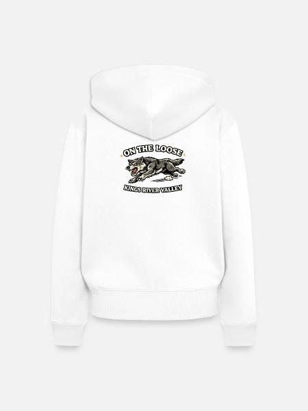 on_the_loose_wolf - Frauen Premium Bio Zip Hoodie - Weiß
