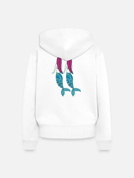 meerjungfrau doppelt - Frauen Premium Bio Zip Hoodie - Weiß