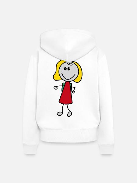 Mädchen - Frauen Premium Bio Zip Hoodie - Weiß